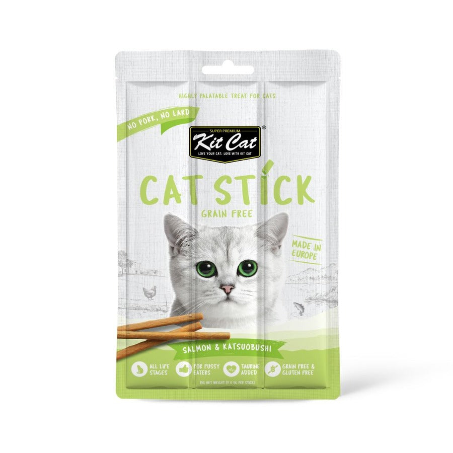 Kit Cat Cat Stick – Lachs & Katsuobushi 15 g Halbfeuchter Snack für Katzen