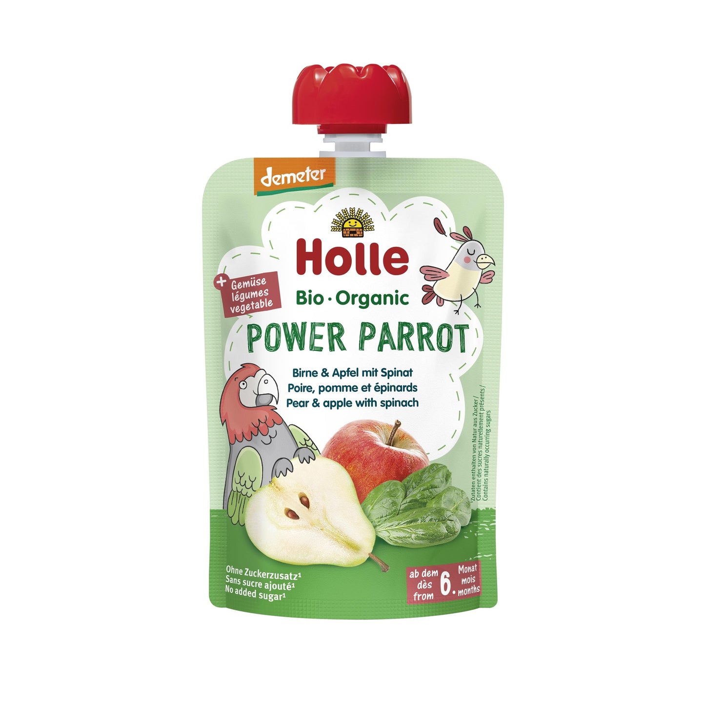 POWER PARROT - Pera, mela e spinaci (dal 6° mese) Eco/Dem Holle 100 g
