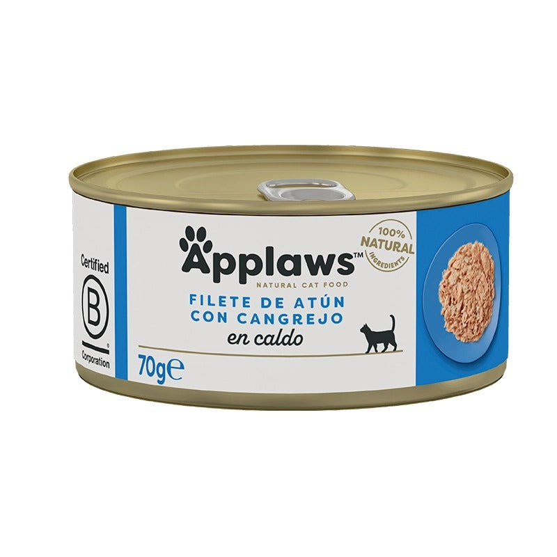 Natural grain-free wet cat food Tuna and crab tin - Applaws Cat 70 g