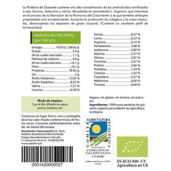 80% erwteneiwitpoeder ECO 250 g, Salud Viva