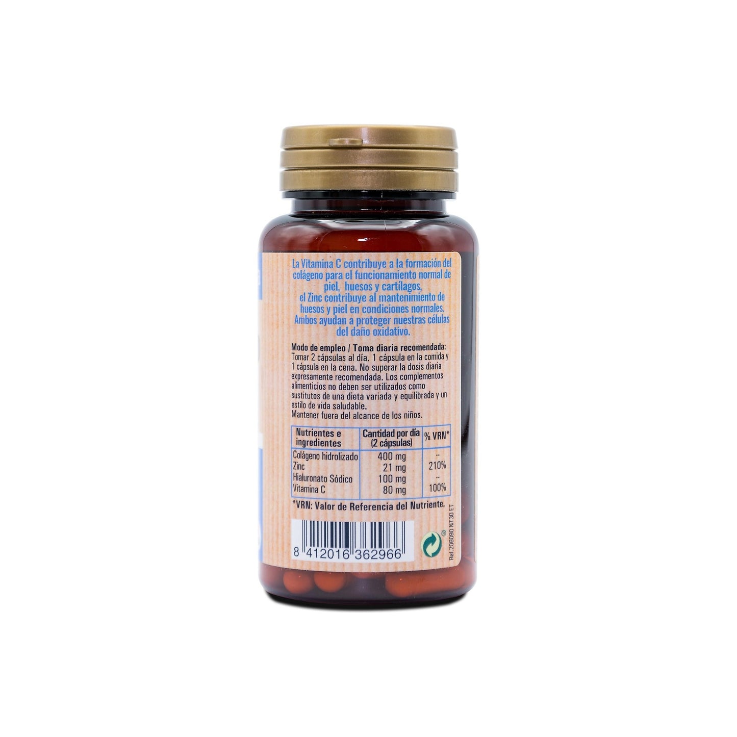 Collagene + Acido ialuronico + Vitamina C + Zinco, 30 capsule NaturTierra