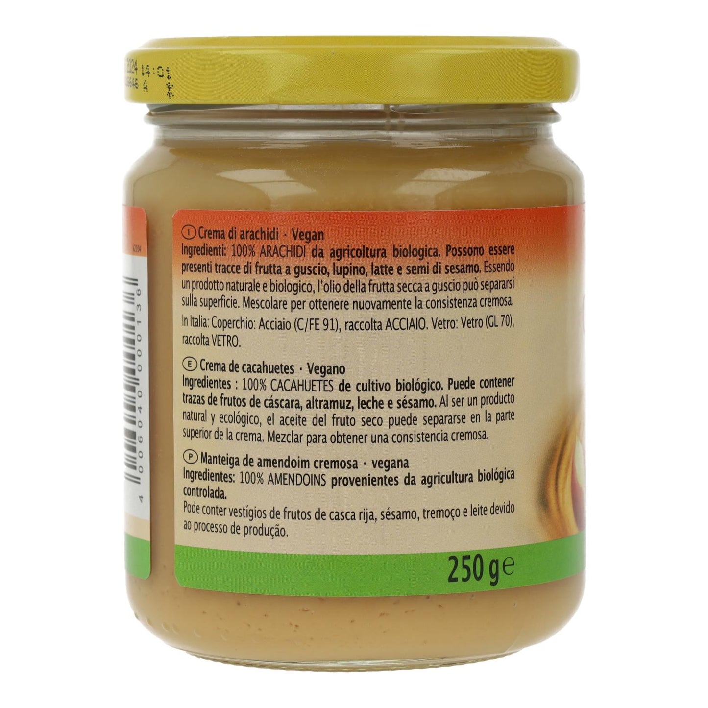 Biologische pindakaas Rapunzel 250 g