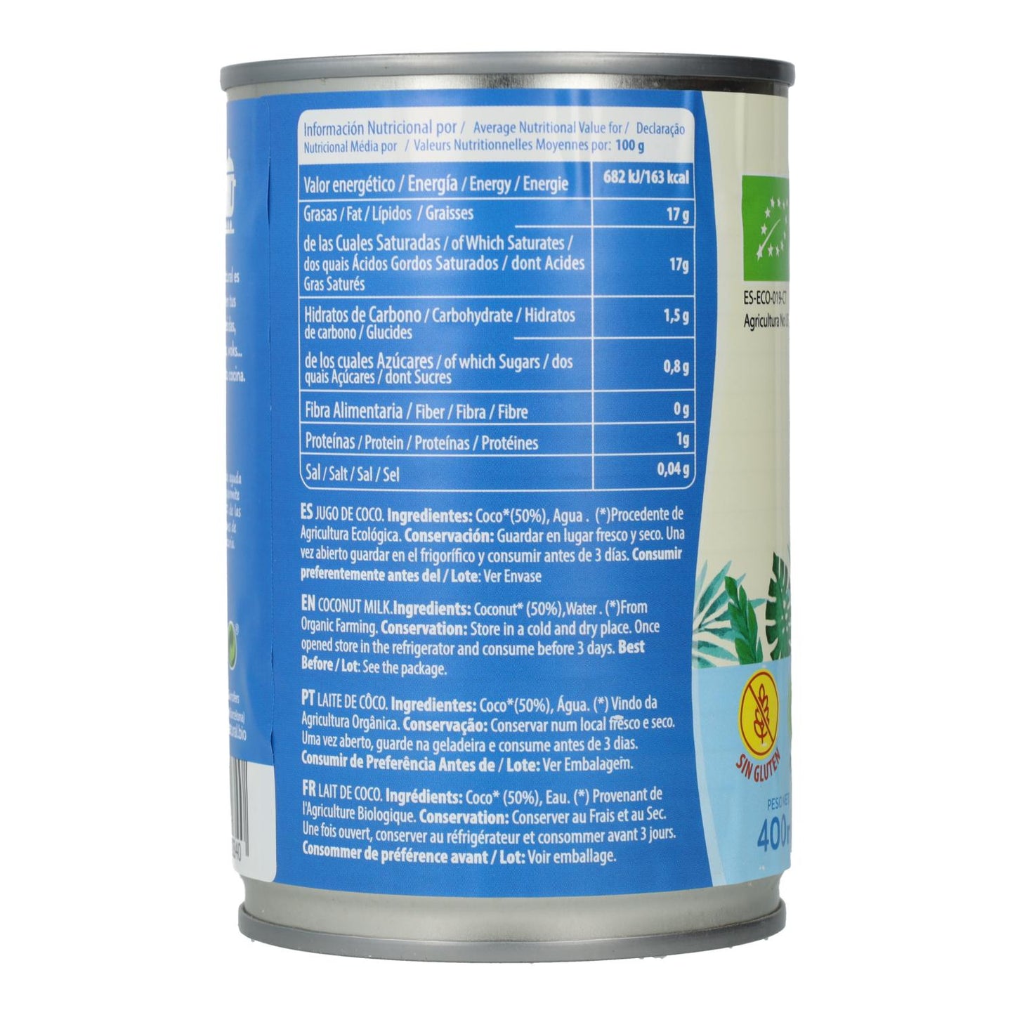 Lait de coco bio pour cuisiner Sol Natural 400 ml