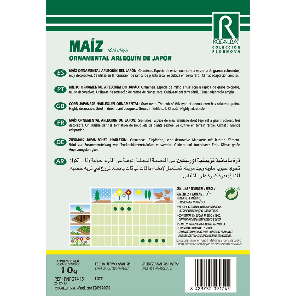 Japanska harlekin-prydnadsmajsfrön