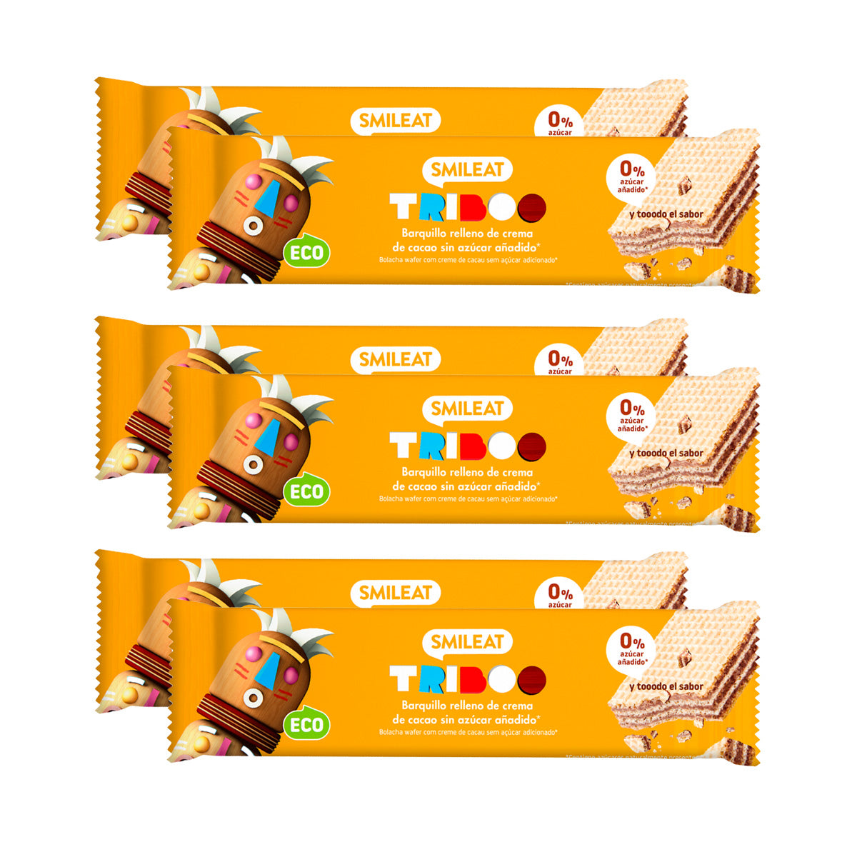 Pakket 6x gevulde wafeltjes 30 g ECO Smileat