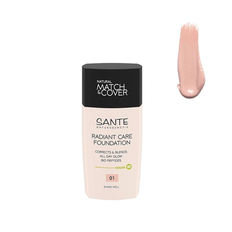 Flüssig-Make-up Radiant Care 01 Warm Ivory, Sante 30 ml