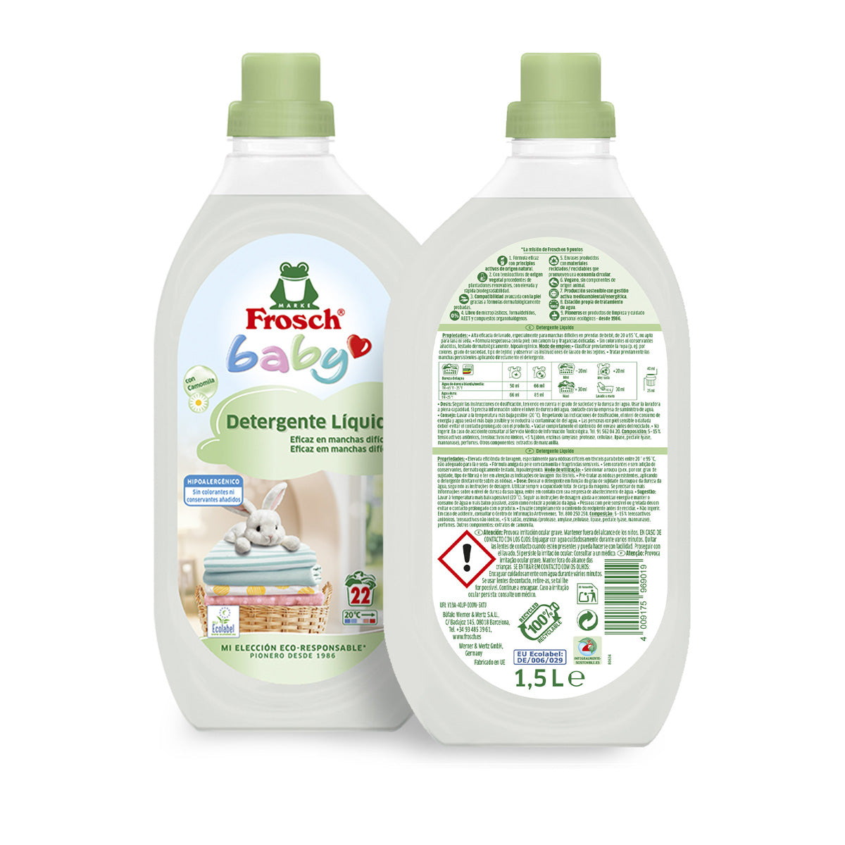 Płyn do prania dziecięcego Frosch, 1500 ml
