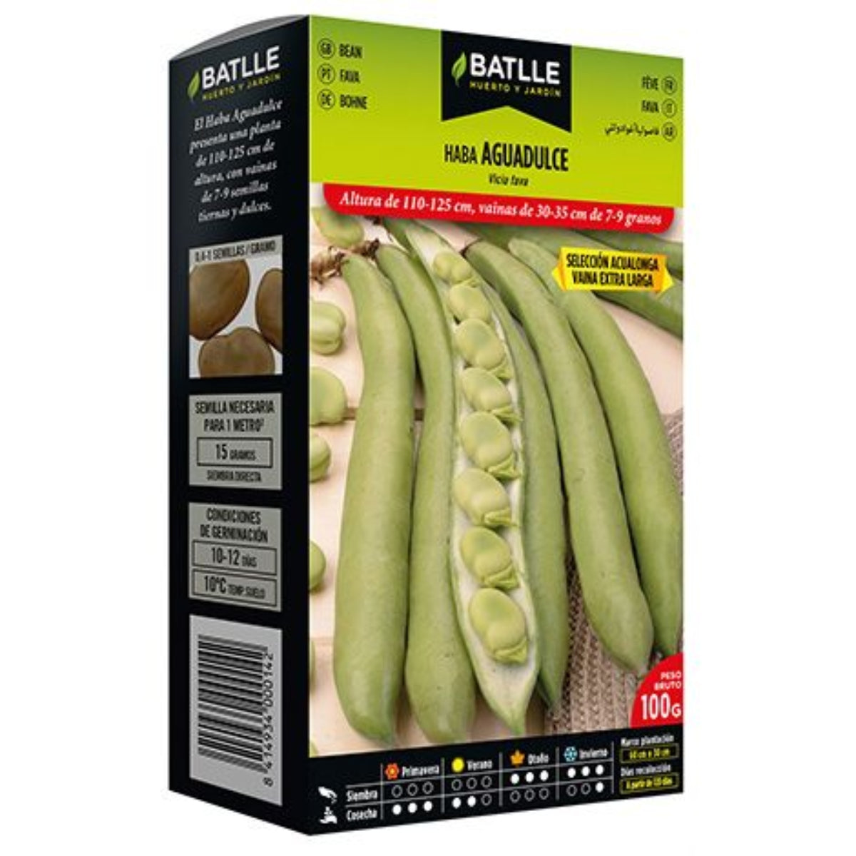 Acualonga selected sweet broad bean seeds 100 g Batlle