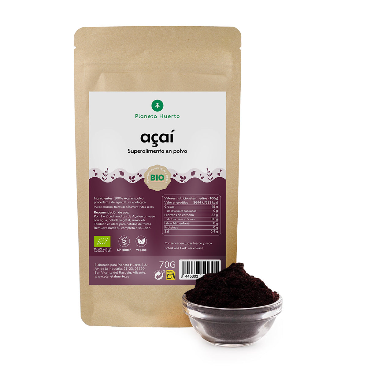 Açaí w proszku ECO Planeta Huerto 70 gr