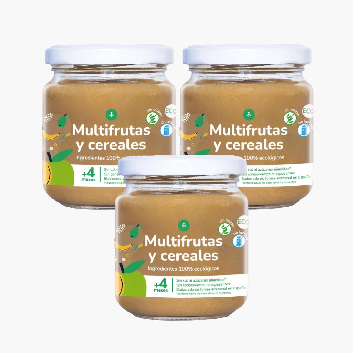 Packung 3x Bio-Multifrüchte und Müsli 180 g Bio-Obst und Müsli Garden Planet 180 g