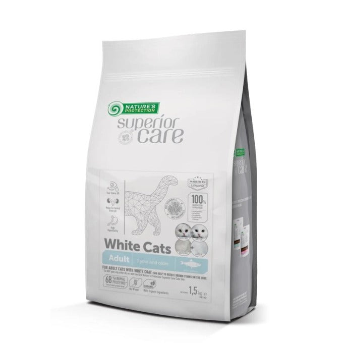 Nature's Protection Cat Superior White Cats Sill Foder för vita katter 1,5 kg
