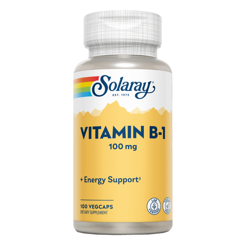 B1 100 mg Solaray, 100 gélules