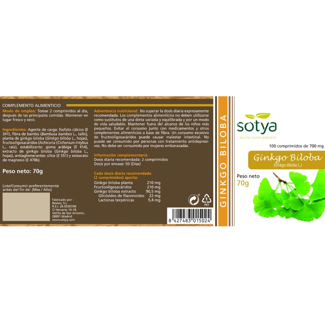 Ginkgo Biloba Sotya 100 Tabletten