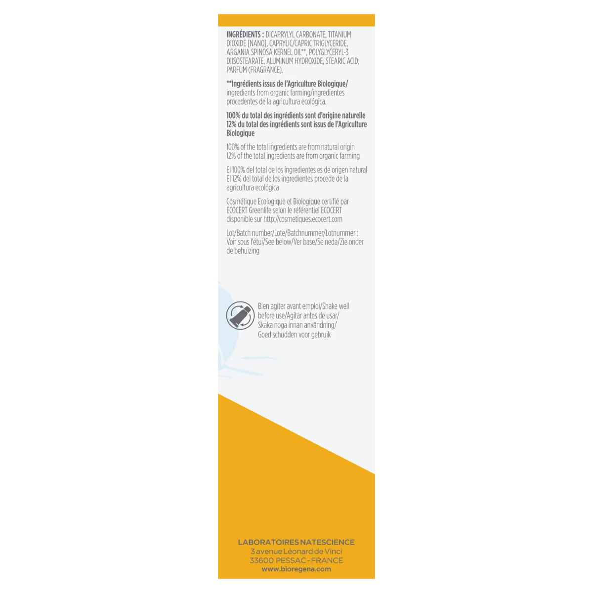 Zonnebrandcrème voor kinderen SPF50 in spray Bioregena 90 ml