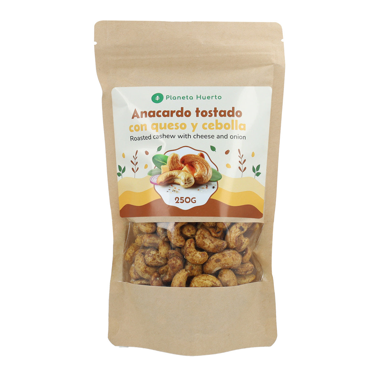 Geroosterde cashewnoten met kaas en ui Planeta Huerto 250gr