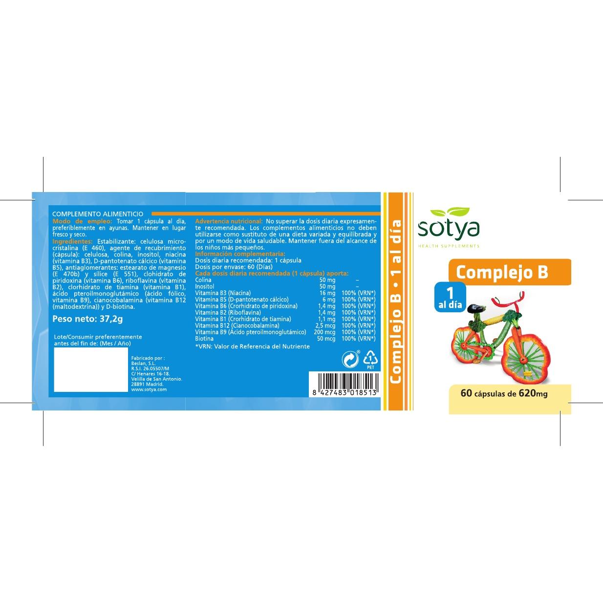 Sotya Vitamin B Complex 60 capsules