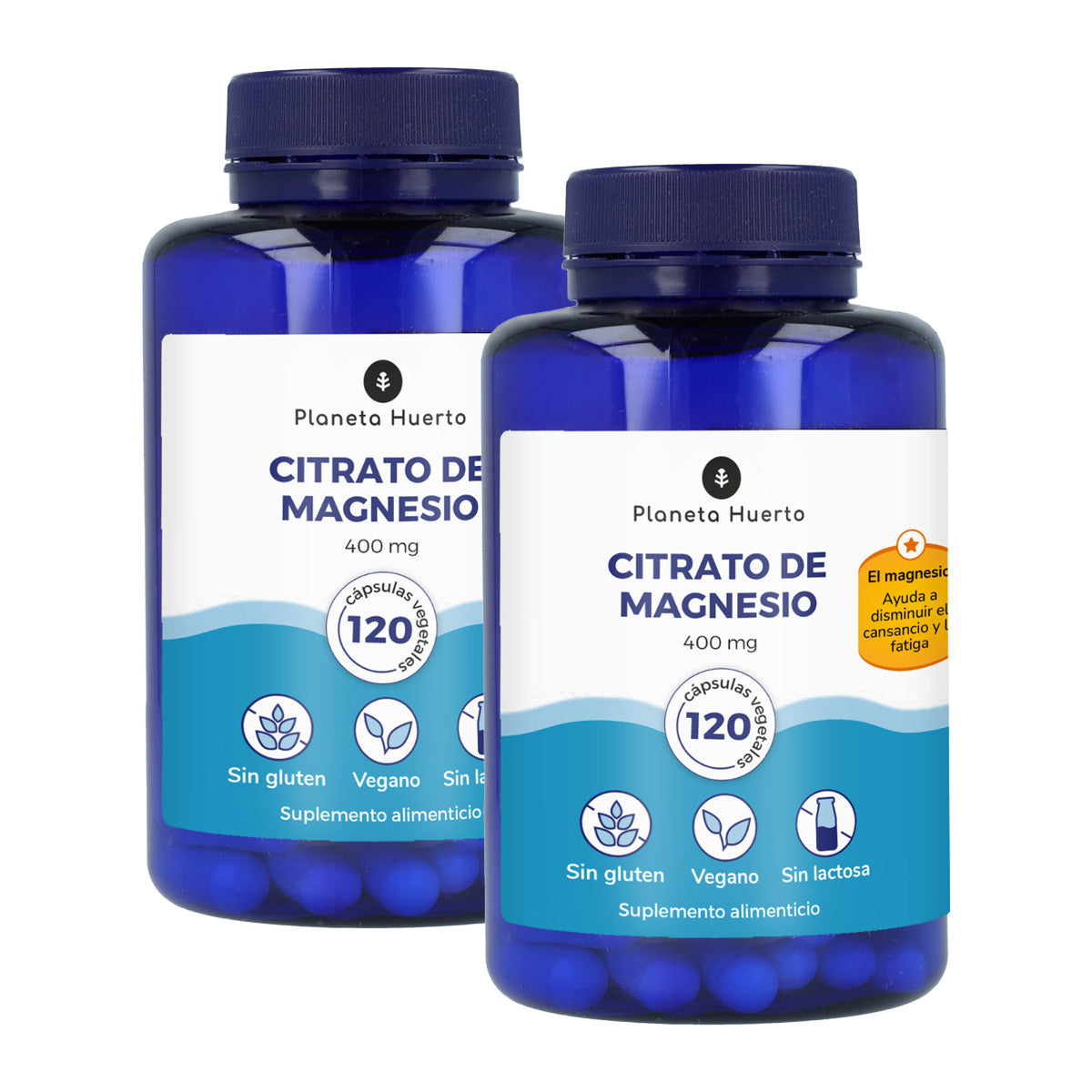Opakowanie 2x cytrynian magnezu Planeta Huerto 120 kaps