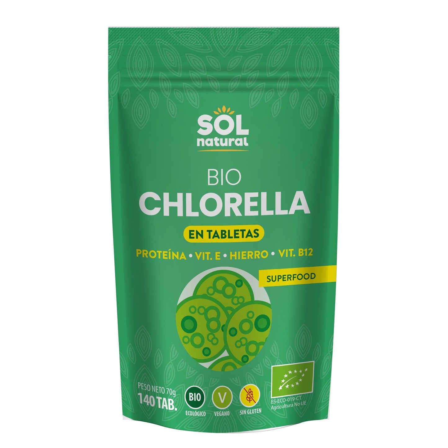 Sol Natural Organic Chlorella Tablets 140 units