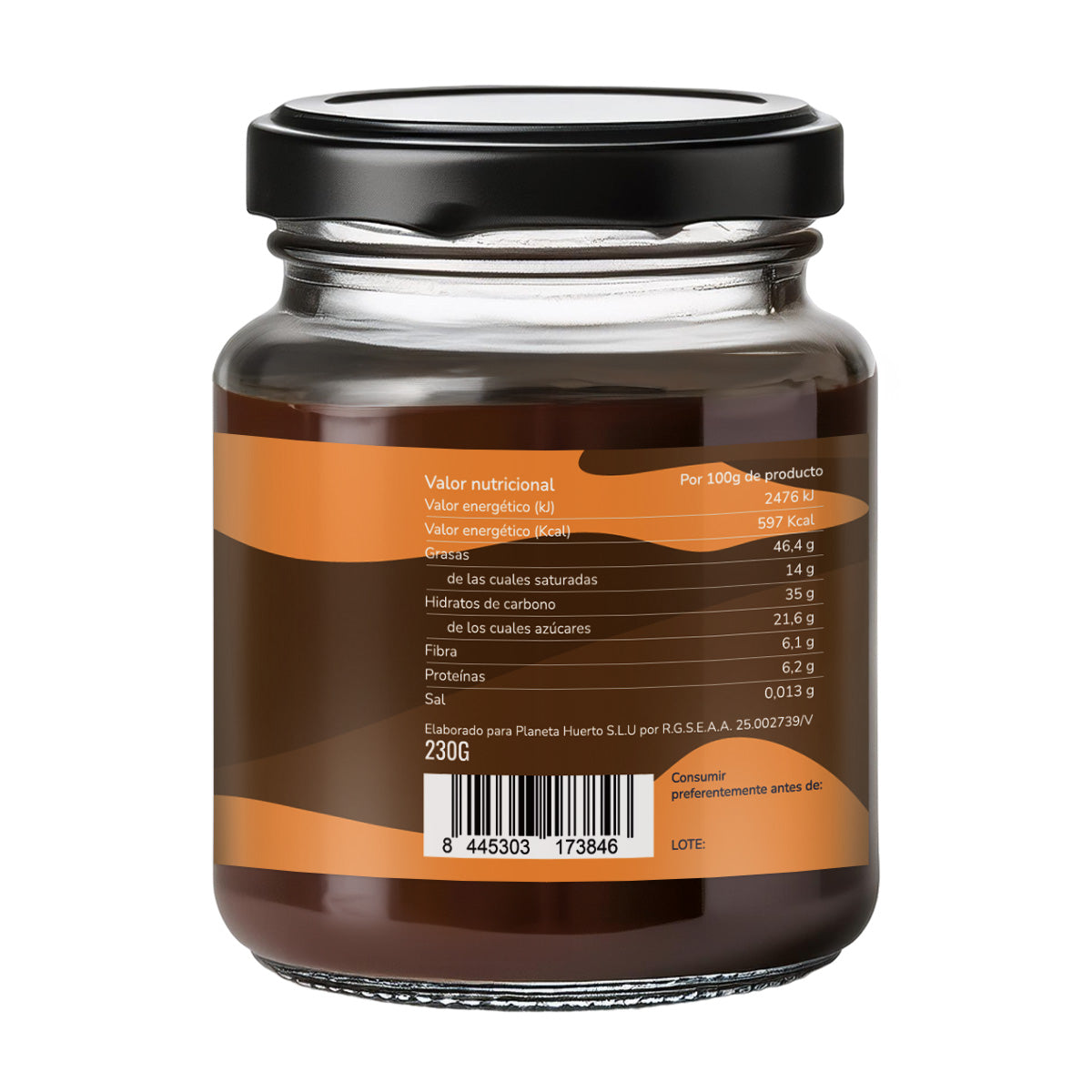 Crema di carruba e cacao senza zucchero ECO Planeta Huerto 230 gr.