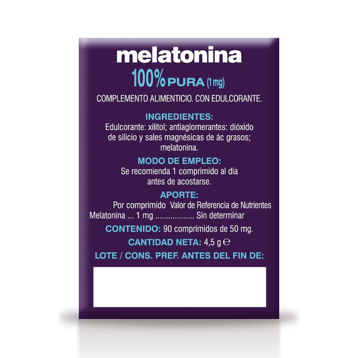 Pack of 3x Melatonin Soria Natural, 90 tablets