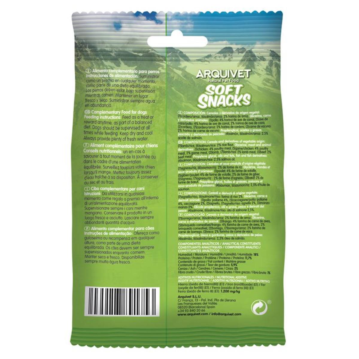 Arquivet Soft Snacks Salmon Bones Natural Dog Snack 100 g