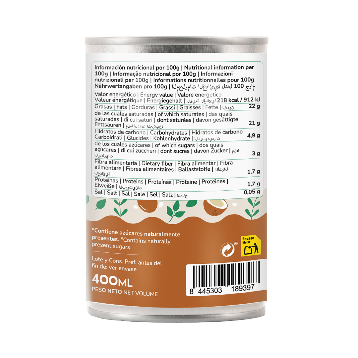 Geconcentreerde kokoscrème ECO Planeta Huerto 400 ml