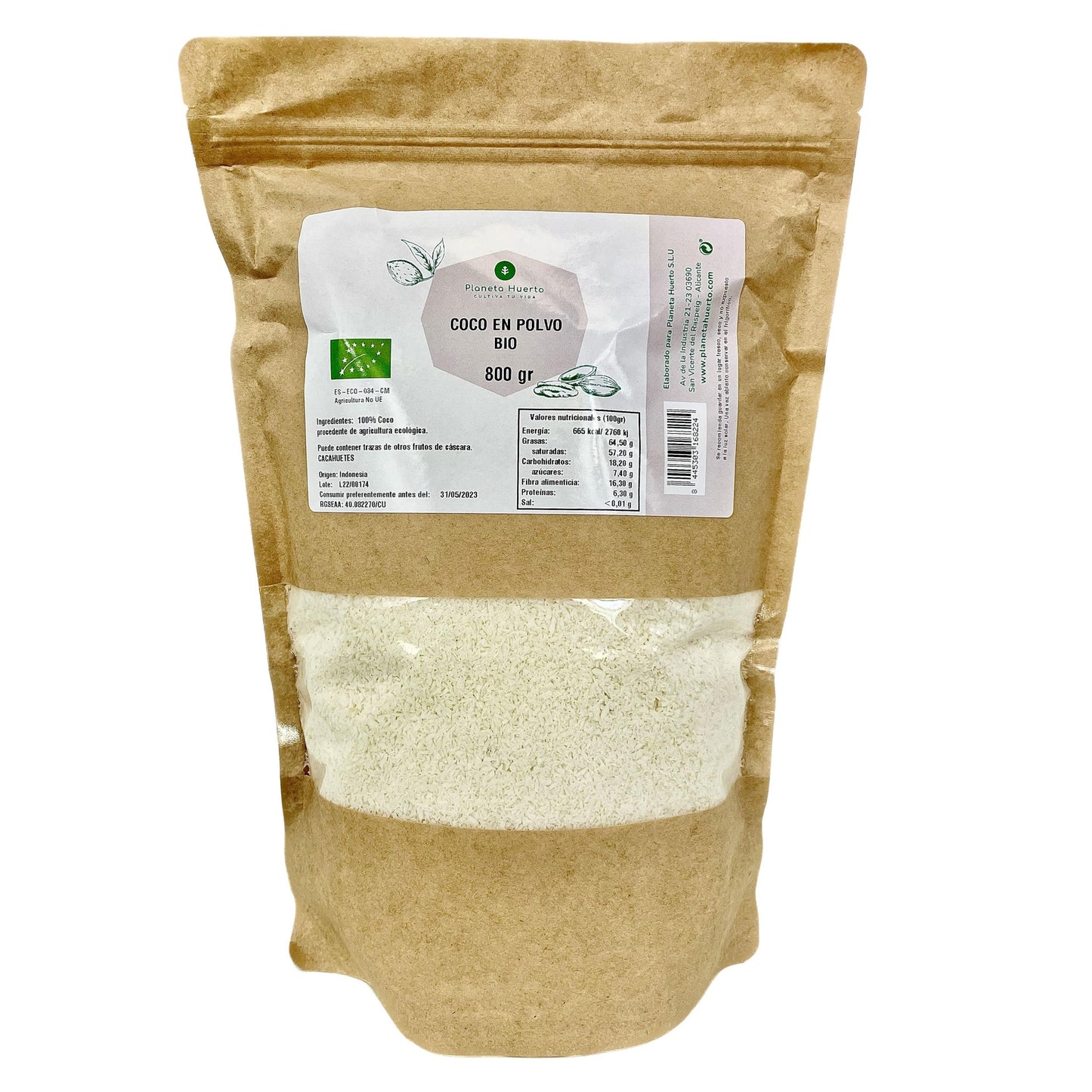 Coco en polvo ECO Planeta Huerto 800 g