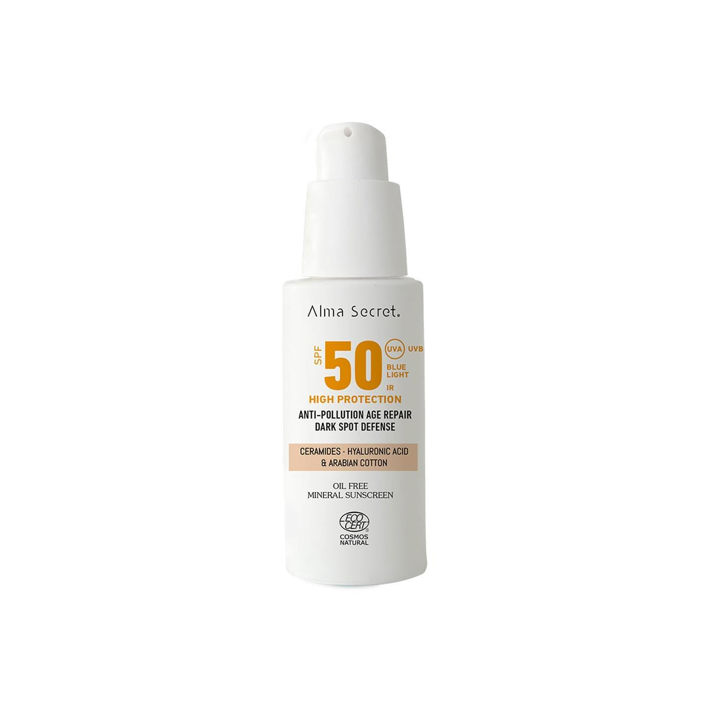 Crème solaire visage SPF 50 teintée Alma Secret 50 ml