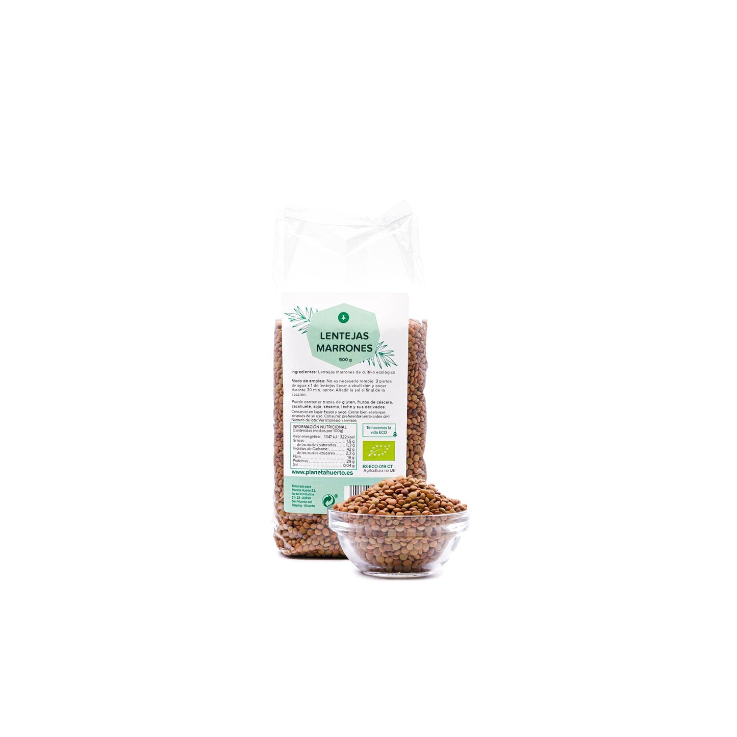 Lentilles brunes ECO Planeta Huerto 500 g