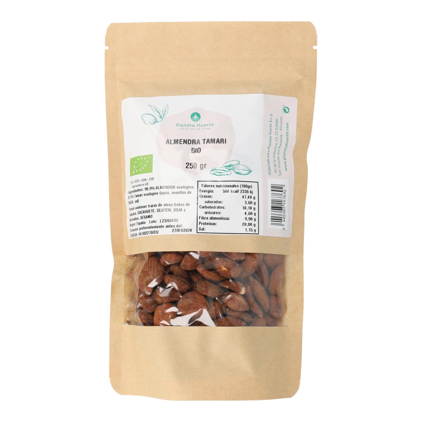 Almendra tamari ECO Planeta Huerto 250 g