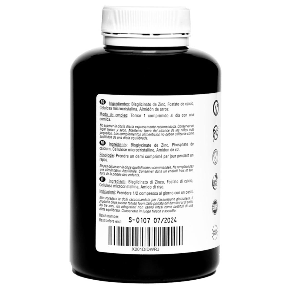 Zinc 25 mg bisglycinate 400 comprimés végétaliens Hivital