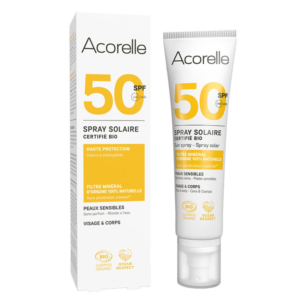 Spray do ciała z filtrem SPF 50 Acorelle 100 ml