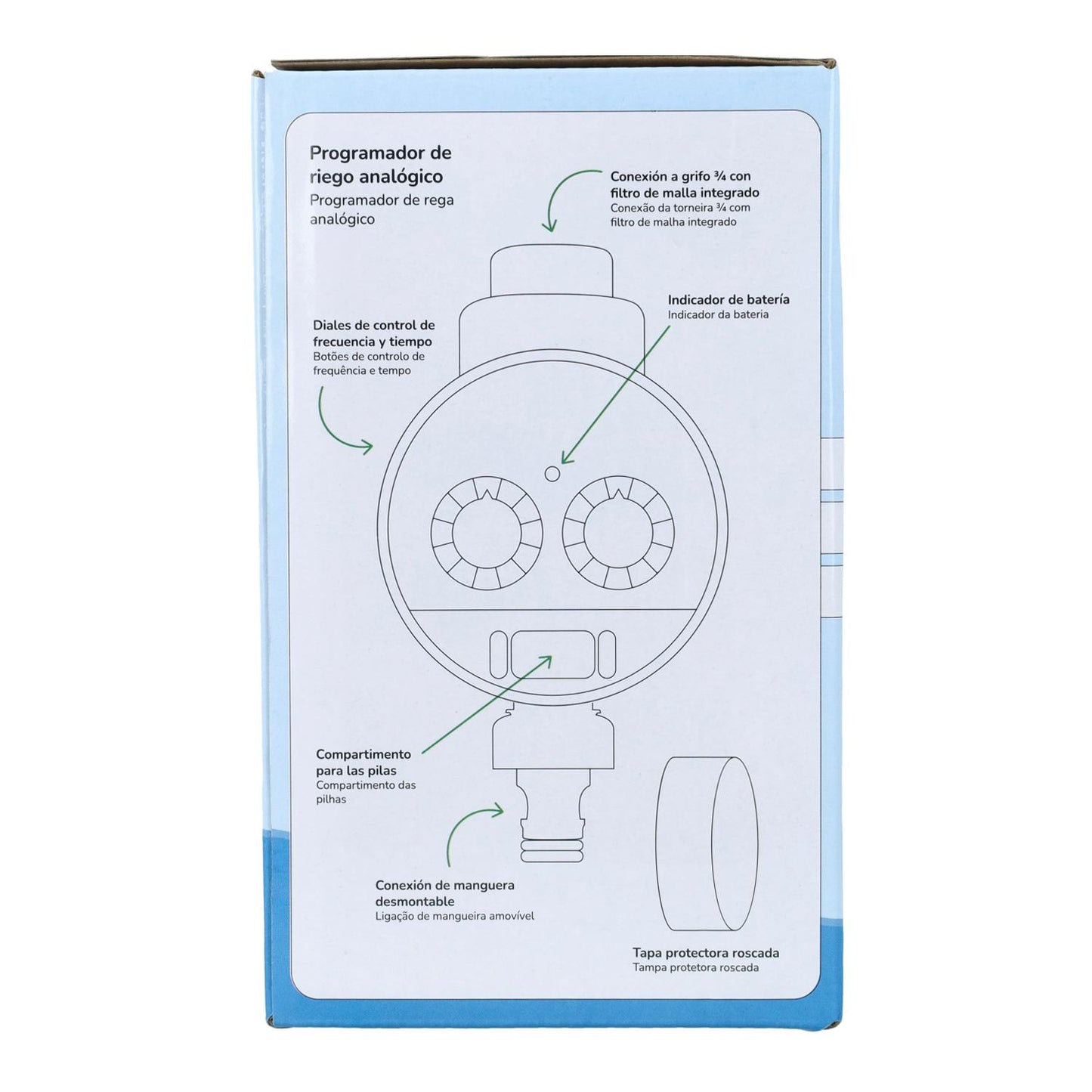 Wasserdichtes gepanzertes Bewässerungsprogrammiergerät Planeta Huerto 0-6 bar
