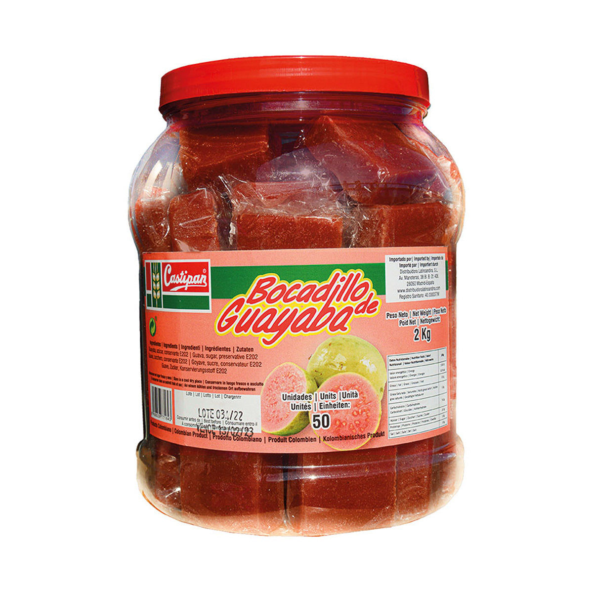 50 kanapek z guajawą w pudełku Castipan 2 kg
