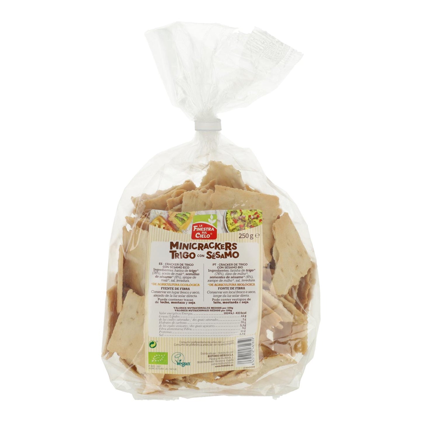 Mini-crackers van tarwe met sesam BIO La Finestra Sul Cielo 250 g