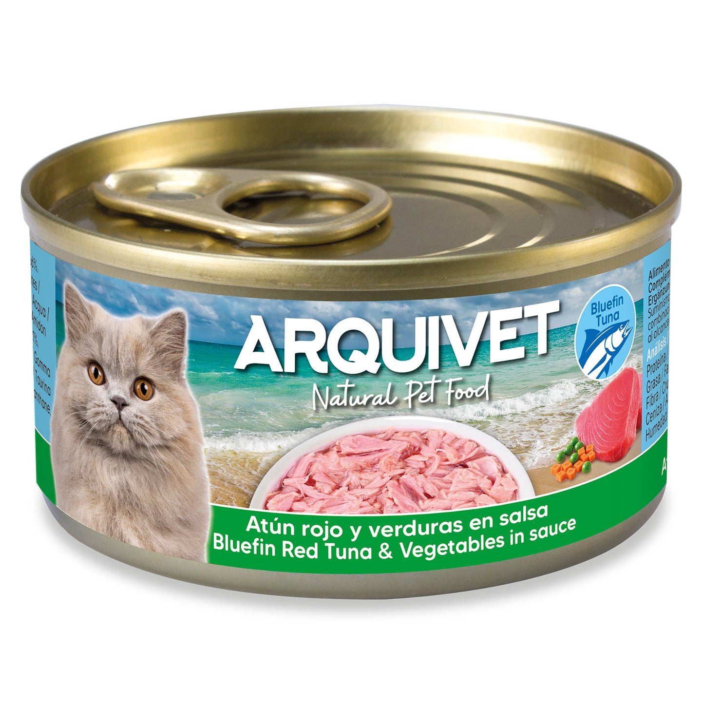 Rode tonijn en groenten in saus Arquivet 80 g Natvoer voor katten