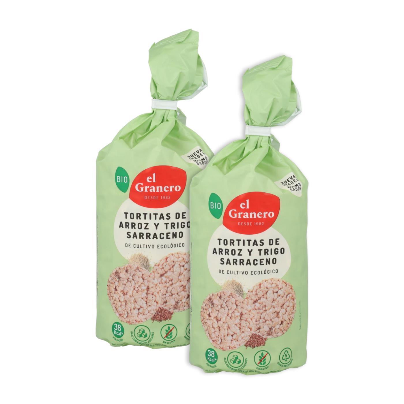 Lot de 2 galettes de riz au sarrasin El Granero, 100 g