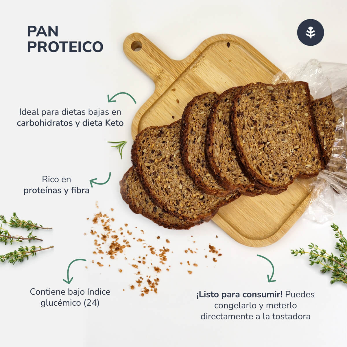 Förpackning 3x Planeta Huerto proteinbröd 500 g