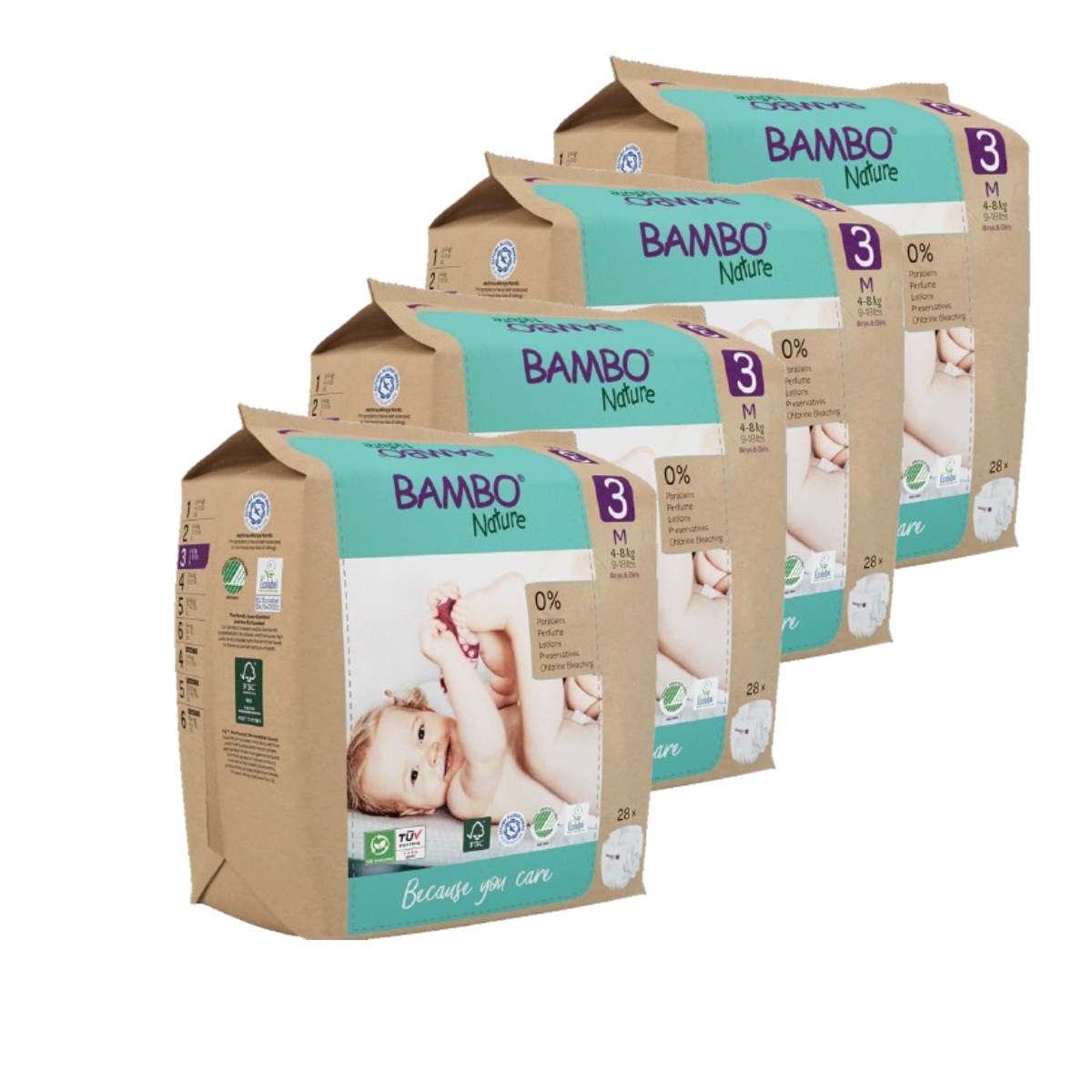 Pack économique Bambo Nature couches T3 (4-8 kg) 112 unités