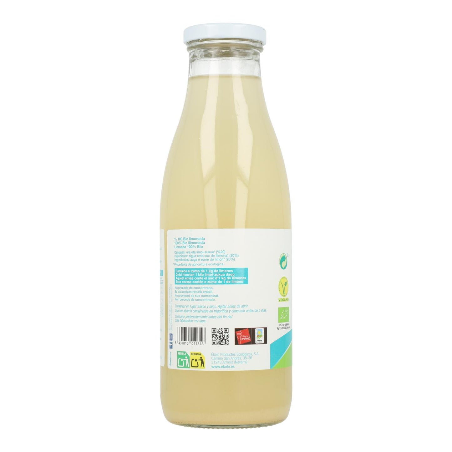 Suikervrije limonade BIO Ékolo, 750 ml