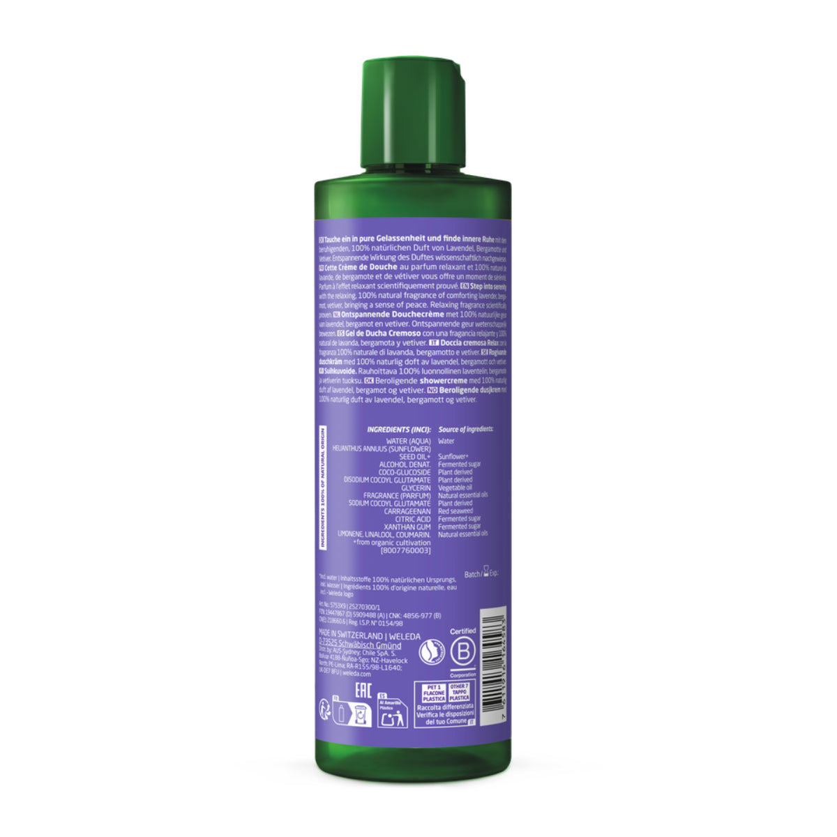 Kremowy żel pod prysznic Relax Lavanda Weleda 400 ml