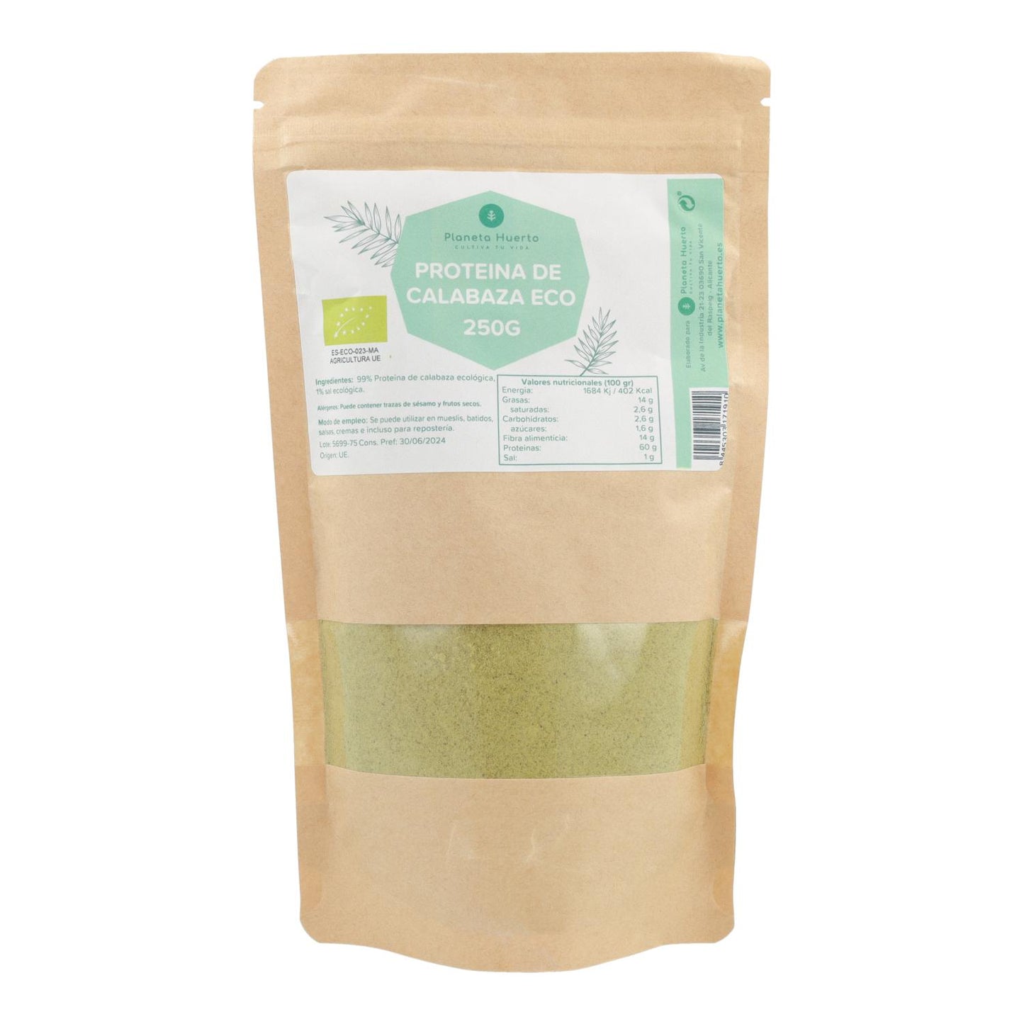 Protéines de citrouille Planeta Huerto 250 g