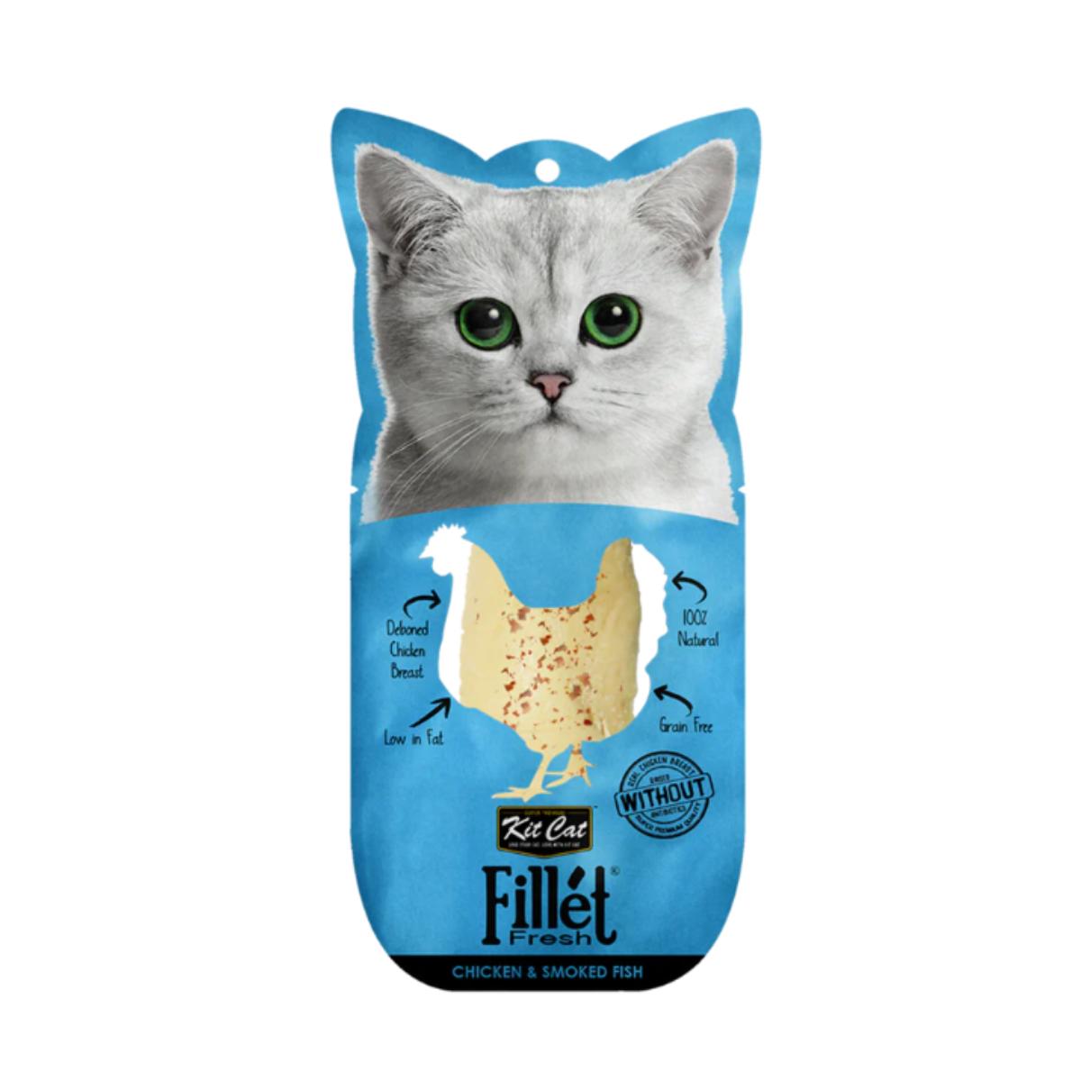 Kit Cat FilletFresh – Kyckling och rökt fisk 30 g Naturligt snacks för katter