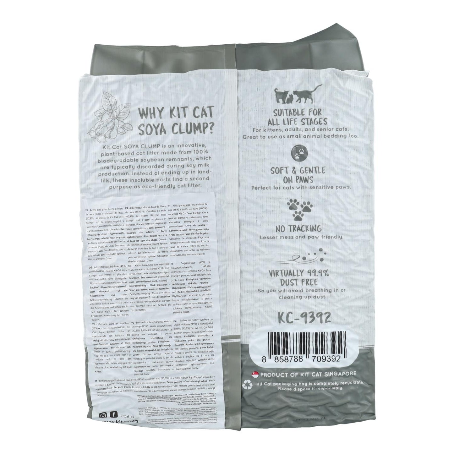 Zestaw Cat Arena Eco SoyaClump - Charcoal 7 l Żwirek dla kotów
