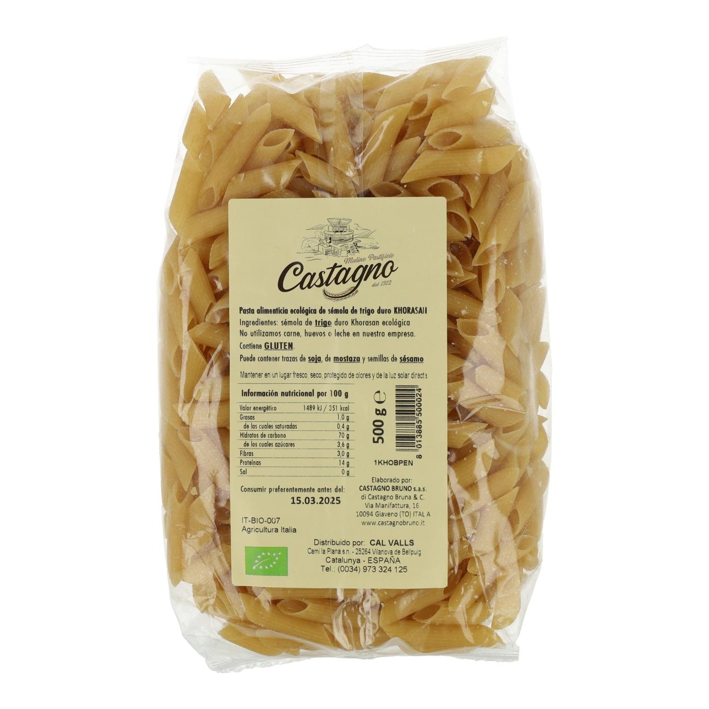 Kamut-macaroni ECO Castagno 500 g