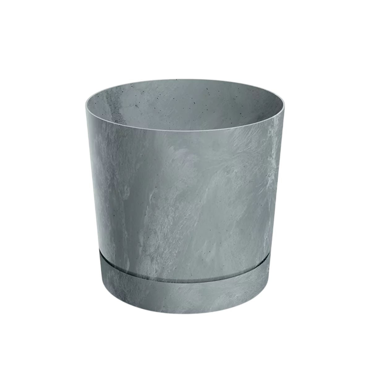 Pure cementkruka med integrerad tallrik, grå, D 24 x 23