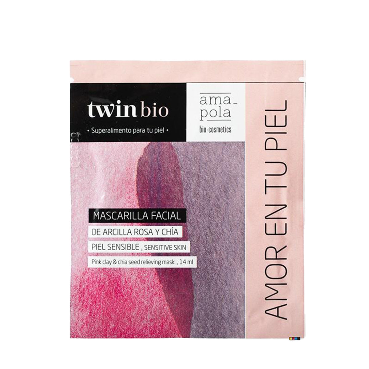Sobres mascarilla facial arcilla rosa y chía Amapola 14 ml