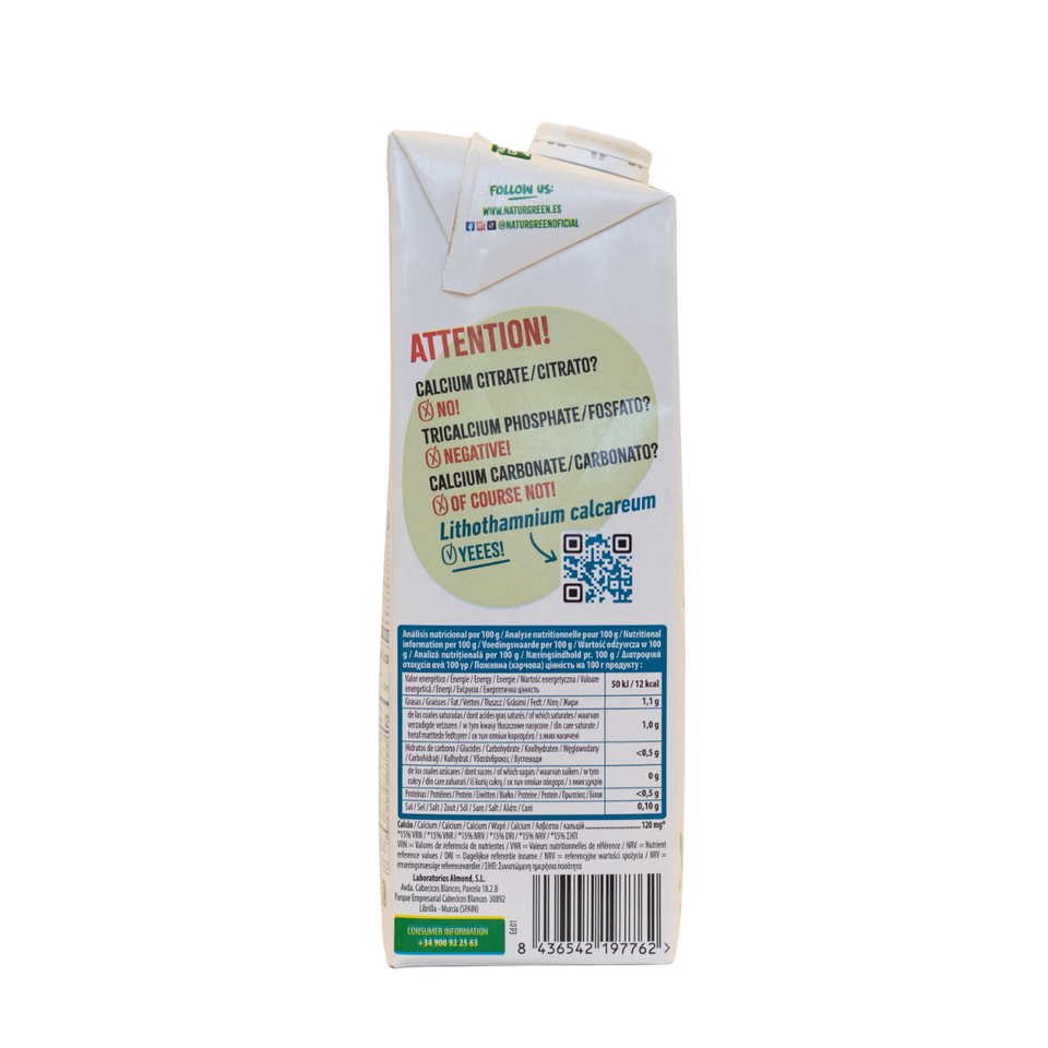 6-pack NaturGreen sockerfri kokosdryck med kalcium 1 liter