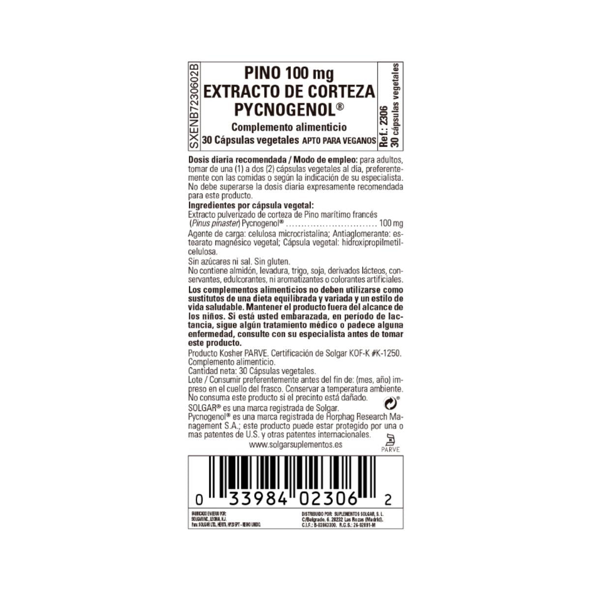 Pycnogenol 30 pflanzliche Kapseln (100 mg)