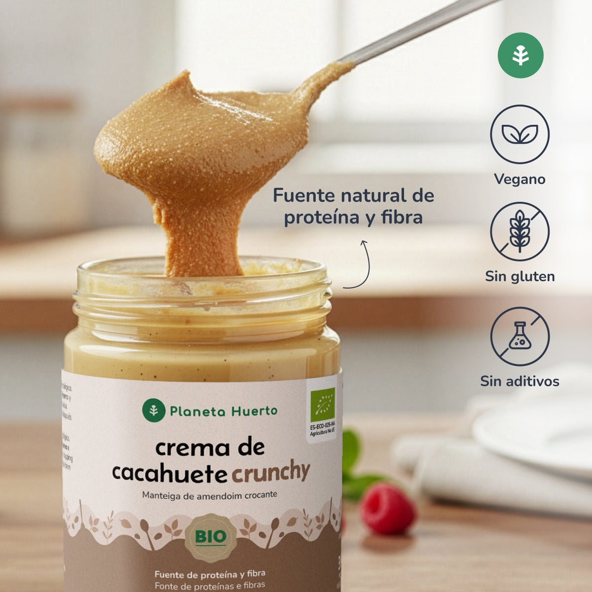 Crunchy Erdnusscreme ECO Planeta Huerto 350 g